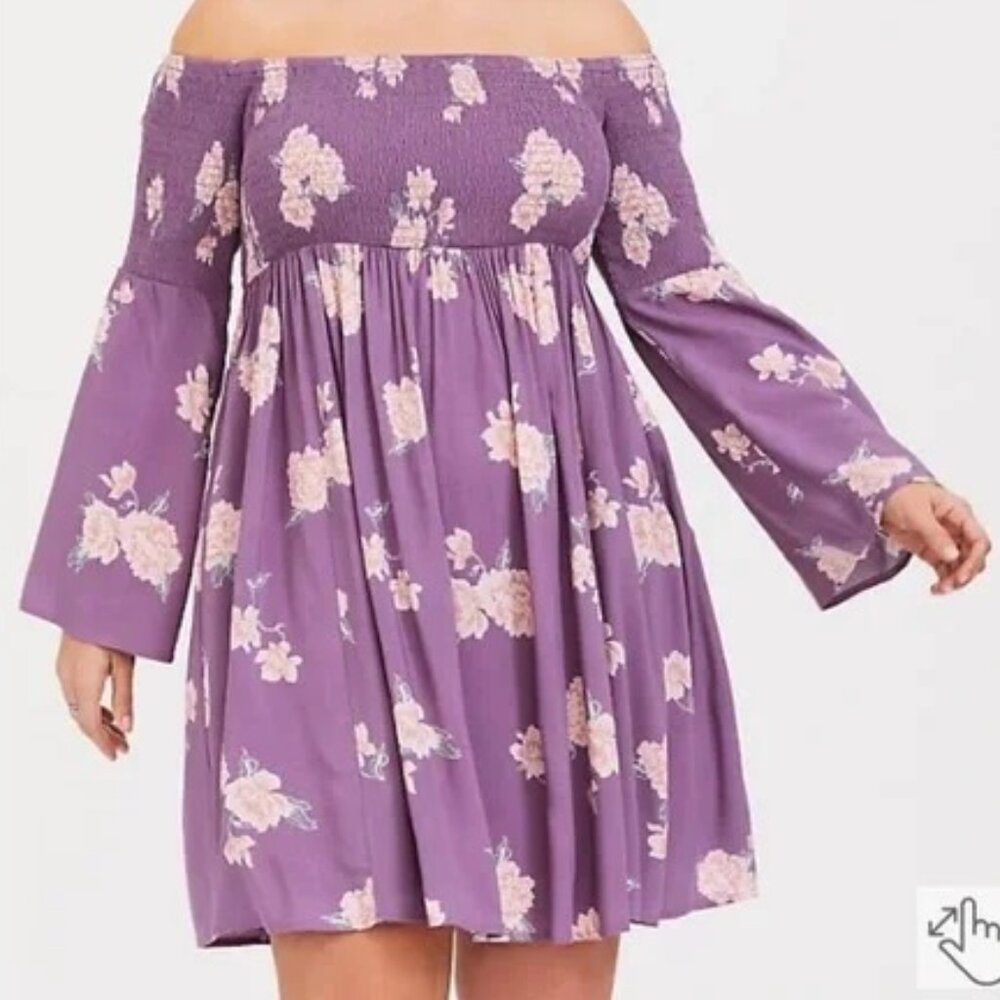 Torrid Floral Smocked Challis Skater Dress